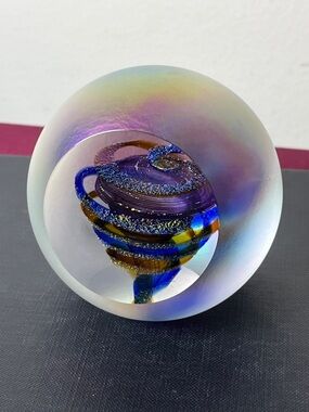 Glass Eye Studio‎ TORNADO Environmental Series Iridescent Rare Paperweight 2012